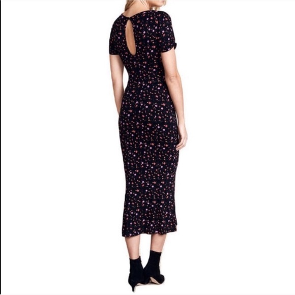 NWOT FREE PEOPLE floral puff sleeve midi dress - Picture 8 of 16